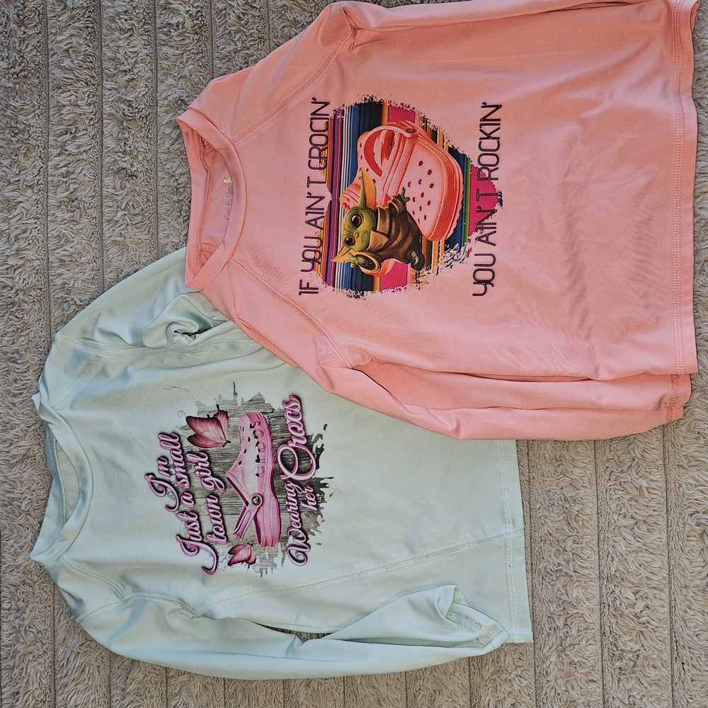 Cat & Jack Long Sleeve Tees - Pink and Mint